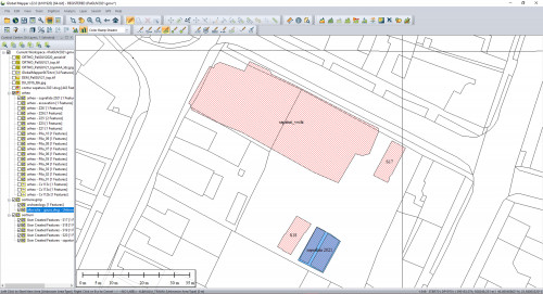 Fig. 2. Contextul cadastral al zonei rezervație arheologică, în coordonate Stereo70 – situația din anul 2021. 